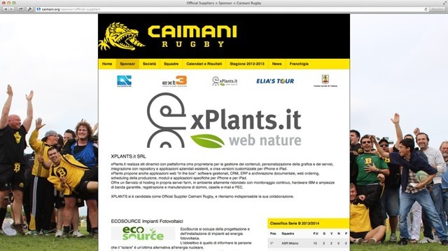 xPlants e&rsquo; sponsor dei Caimani: nuovo sito!