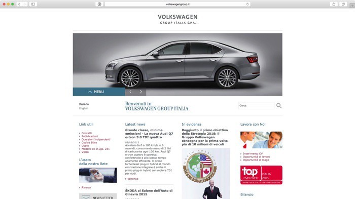 Sito Volkswagengroup Italia