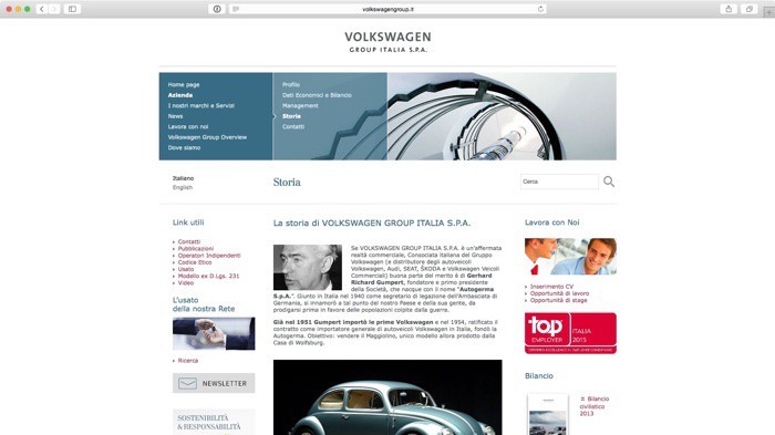 Sito Volkswagengroup Italia