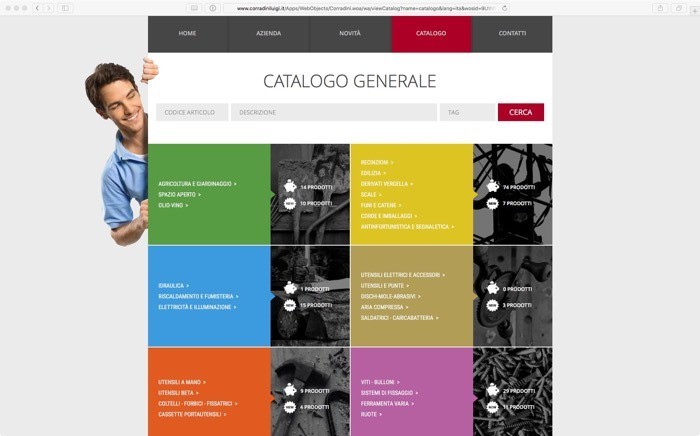 e-commerce: catalogo Ferramente Corradini