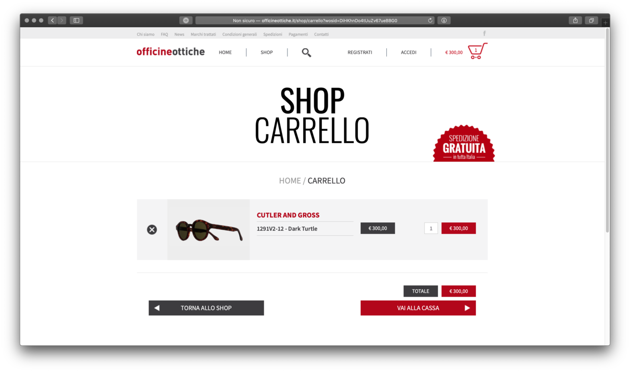 Carrello dello Shop