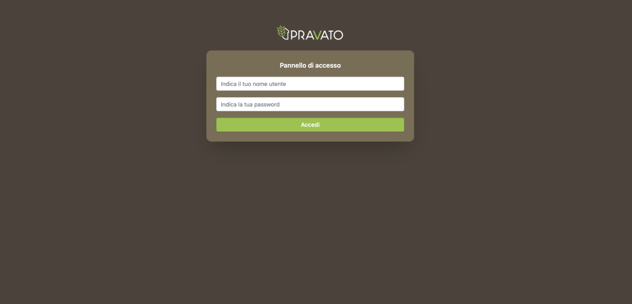 web ordering Pravato