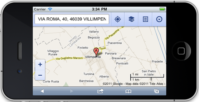 Localizzazione dell&rsquo;impianto con iPhone