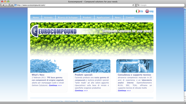 Eurocompound ha chiesto a xPlants.it di fare anche il sito web, oltre al gestionale...